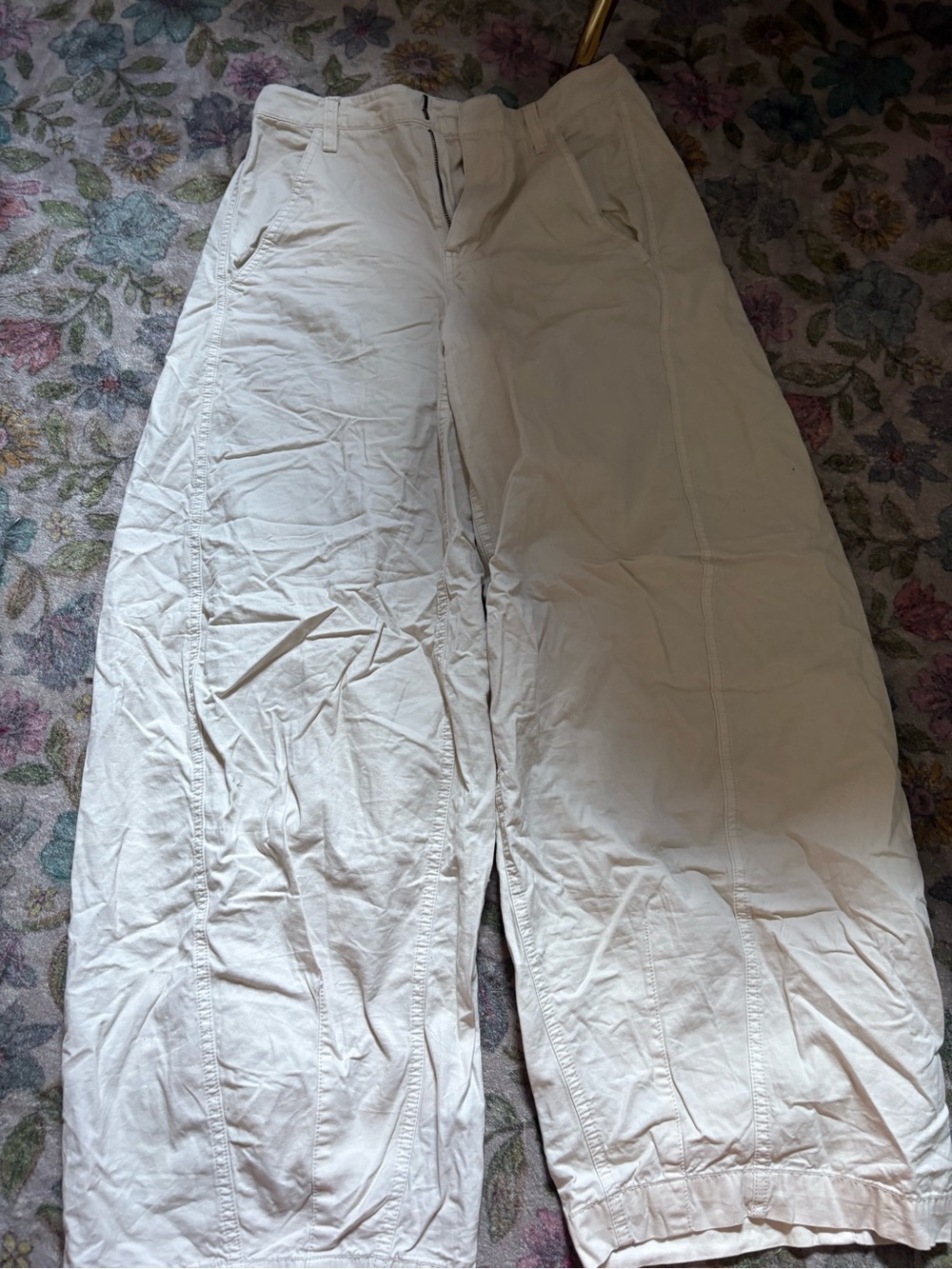 Wide Leg Cream Pants